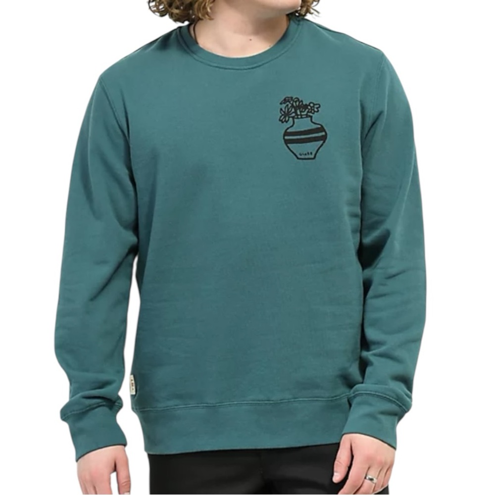 Globe Men’s Bootleg Dreams Teal Crewneck‎ Sweatshirt  Sz M